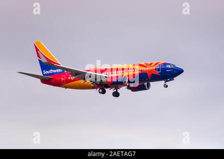 Dec 6, 2019 San Jose / CA / USA - Arizona un avion des lignes aériennes sud-ouest près de l'Aéroport International de San Jose (CMP), l'Arizona est un honorin Banque D'Images