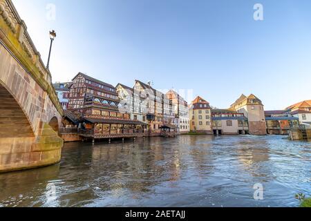 Les maisons à colombages de La Petite France, Strasbourg, Alsace, France Banque D'Images