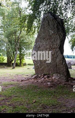De grandes pierres dans un cimetière de l'âge du bronze bien préservé situé près d'Inverness. Banque D'Images
