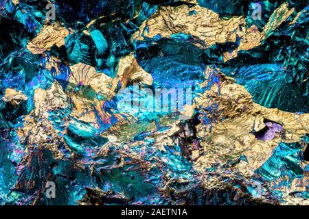 Exteme macro d'une surface de Bornite. Banque D'Images