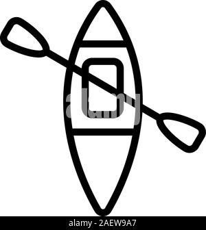 icône de vecteur unique de kayak. Illustration du symbole de contour isolé Illustration de Vecteur