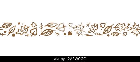 Automne feuilles doodle seamless background. Illustartion vecteur Illustration de Vecteur