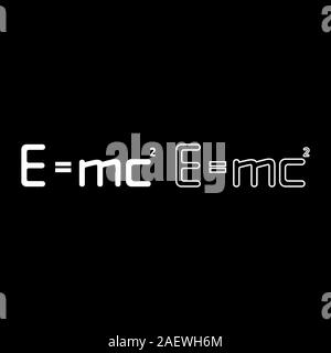 E =mc squared formule la loi physique de l'énergie signe égal e mc 2 concept de l'Éducation Théorie de la relativité d'icon set contour vector illustration couleur blanc Illustration de Vecteur