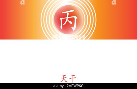 Quatre piliers du destin. Feng shui chinois horoscope lettres. BaZi infographie éléments. Traduction de 10 tiges de zodiaque, le feng shui signe hiéroglyphe : ' Illustration de Vecteur