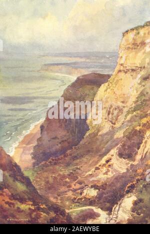 Blackgang Chine. Île de Wight. Par Ernest Haslehust 1920 old vintage print Banque D'Images
