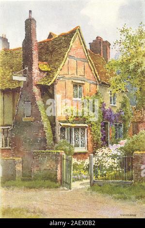 Milton's Cottage, Chalfont Saint Giles. Le Buckinghamshire. Par Ernest Haslehust 1920 Banque D'Images