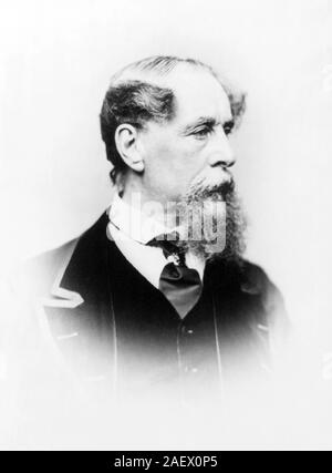 Vintage photo portrait de l'auteur anglais Charles Dickens (1812 - 1870). Circa 1867 Photo par J Gurney et fils de New York. Banque D'Images
