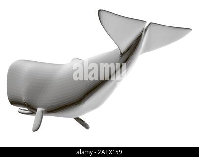 Baleine blanche polygonale isolé sur un fond blanc. 3D. Vector illustration. Illustration de Vecteur