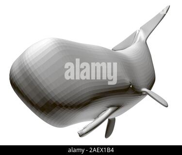 Baleine blanche polygonale isolé sur un fond blanc. 3D. Vector illustration. Illustration de Vecteur