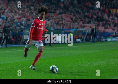 Le 10 décembre 2019. Lisbonne, Portugal. Défenseur du Benfica du Portugal Tomas Tavares (84) en action pendant le match de la 6ème manche du groupe G de la Ligue des Champions, SL Benfica vs Zenit Crédit : Alexandre de Sousa/Alamy Live News Banque D'Images