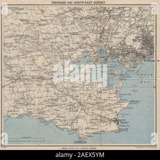 SOUTH EAST DORSET. À l'île de Purbeck Le port de Poole Poole Bournemouth 1946 map Banque D'Images