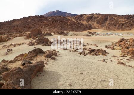 Pierres de lave et de pierres ponces champ à la Minas de San Jose, Site du patrimoine mondial de l'UNESCO, le Parc National du Teide, Tenerife, Canary Islands Banque D'Images