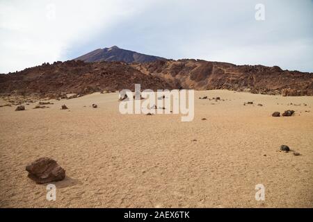 Pierres de lave et de pierres ponces champ à la Minas de San Jose, Site du patrimoine mondial de l'UNESCO, le Parc National du Teide, Tenerife, Canary Islands Banque D'Images