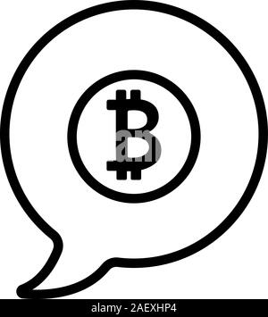 L'icône de bitcoin alerte vecteur. Illustration symbole contour isolé Illustration de Vecteur