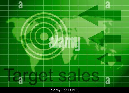 L'illustration pour la notion d'objectif de ventes Banque D'Images
