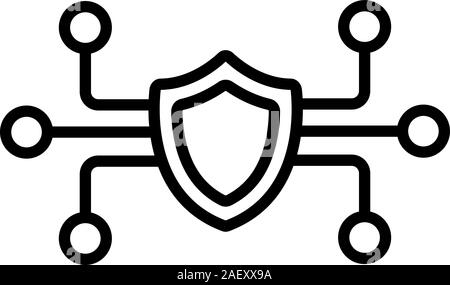 L'icône de virus informatique vecteur. Illustration symbole contour isolé Illustration de Vecteur