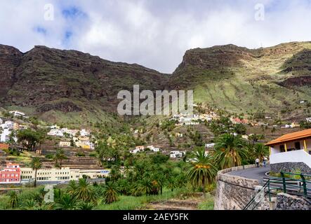 Le Valle Gran Rey sur l'île des Canaries La Gomera Banque D'Images
