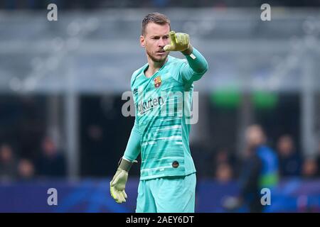 Milan, Italie. Dec 10, 2019. Neto de Barcelone au cours de l'UEFA Champions League correspondre entre Internazionale et Barcelone au Stadio San Siro, Milan, Italie le 10 décembre 2019. Photo par Giuseppe maffia. Credit : UK Sports Photos Ltd/Alamy Live News Banque D'Images