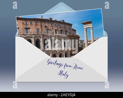 Le théâtre de Marcellus, a été ouvert en 13 avant J.-C., avec des jeux. À côté se trouvent les ruines du temple d'Apollon de Sosianus, Rome, Italie, Europe Banque D'Images