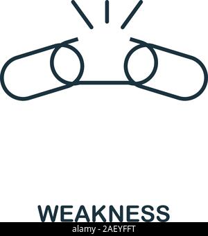 Icône faiblesse. Élément de style de ligne de la collection de stratégies d'entreprise. Icône de faiblesse fine pour la conception de sites Web, les logiciels et les infographies Illustration de Vecteur