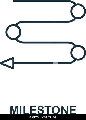Icône jalon. Élément de style de ligne de la collection de stratégies d'entreprise. Icône de jalon mince pour la conception Web, les logiciels et les infographies Illustration de Vecteur
