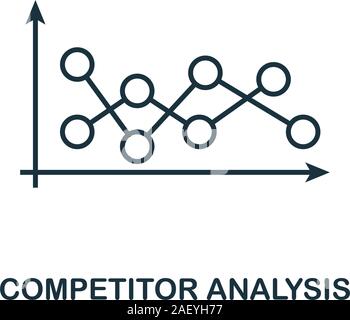 Icône analyse de la concurrence. Élément de style de ligne de la collection de stratégies d'entreprise. Icône analyse de concurrence mince pour la conception Web, les logiciels et Illustration de Vecteur