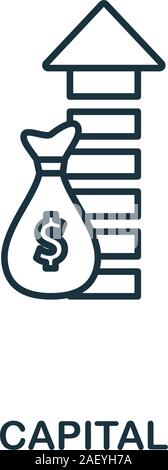 Icône majuscule. Élément de style de ligne de la collection de stratégies d'entreprise. Icône Thin Capital pour la conception Web, les logiciels et les infographies Illustration de Vecteur