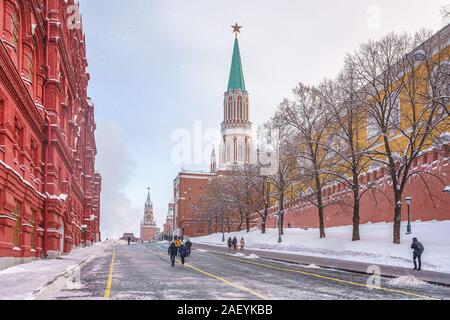 La place Rouge à Moscou à l'hiver Banque D'Images