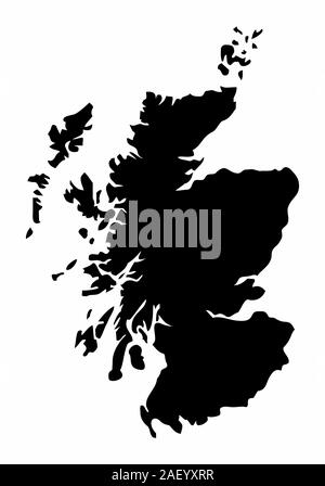 L'Ecosse carte silhouette Illustration de Vecteur