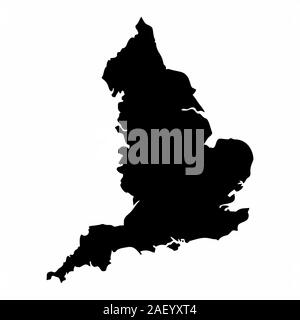 Angleterre carte silhouette Illustration de Vecteur