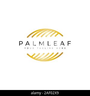 Modèle de conception de logo en feuille de palmier.luxury palm élégant symbole de l'arbre Illustration de Vecteur