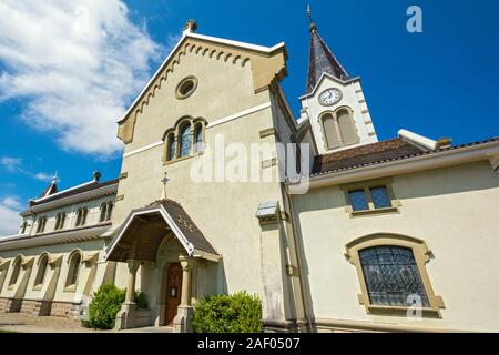 La Suisse, Canton de Fribourg, Plaffeien, Maria Geburt église paroissiale catholique, toute la ville est un site du patrimoine Suisse Banque D'Images