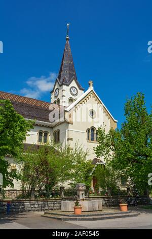 La Suisse, Canton de Fribourg, Plaffeien, Maria Geburt église paroissiale catholique, toute la ville est un site du patrimoine Suisse Banque D'Images