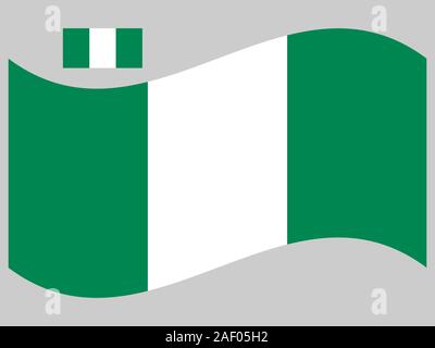 Illustration du vecteur de drapeau de la vague du Nigeria EPS 10 Illustration de Vecteur