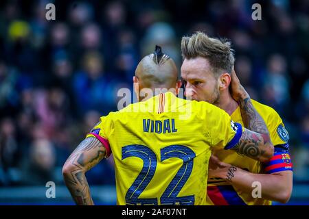 Arturo vidal (FC Barcelone) et Ivan rakitić (FC Barcelone) au cours de l'année - Tournoi inter vs Barcelone, Milan, Italie, 10 mai 2019, Soccer Soccer Ch Banque D'Images