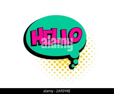 Bonjour bulle pop art comic text Illustration de Vecteur