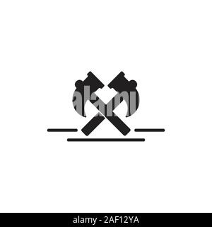 Silhouette vecteur symbole simple marteau Illustration de Vecteur