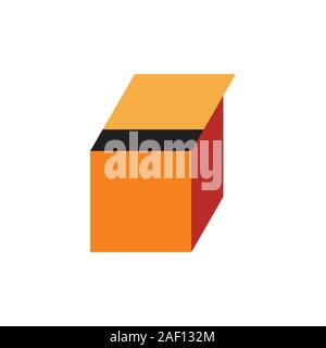 Boîte ouverte design plat 3d coloré vecteur symbole Illustration de Vecteur