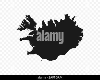L'Islande carte sur fond transparent. Vector illustration. Illustration de Vecteur