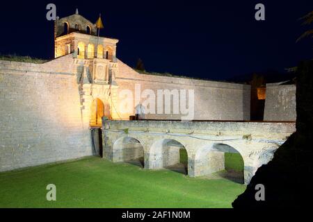 Château de Saint Pierre, connue sous le nom de la Ciudadela, Jaca, Huesca, Aragón, Espagne. Banque D'Images