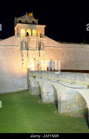 Château de Saint Pierre, connue sous le nom de la Ciudadela, Jaca, Huesca, Aragón, Espagne. Banque D'Images