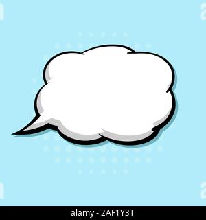 Bulle de style bande dessinée. Message en blanc sur fond bleu. Hand drawn doodle Illustration de Vecteur