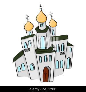 L'Église chrétienne orthodoxe. Couleur Cartoon doodle Illustration de Vecteur