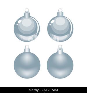 Caricature d'argent de Noël ornements vecteur mesh et isolé sur fond blanc Illustration de Vecteur