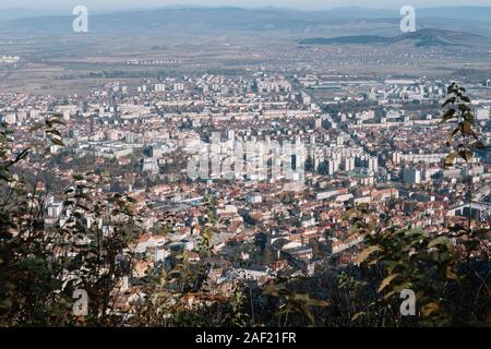 Brasov, Roumanie - Nov 09, 2019 : La vue de la Roumanie, Brasov, Tampa Sommet. Banque D'Images