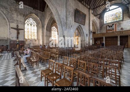 Caen (Normandie, nord-ouest de la France) : intérieur de l'Église de Saint-Sauveur, classé comme Monument Historique (Français "monument Historiqu Banque D'Images