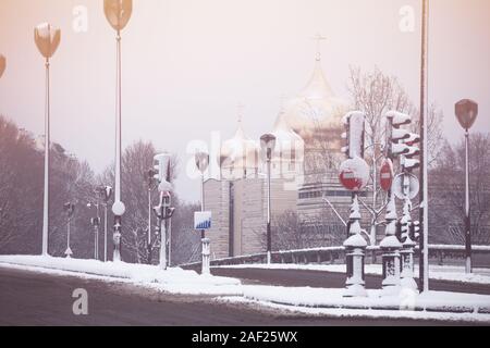 Centre de la culture russe à Paris sous la neige hiver Banque D'Images