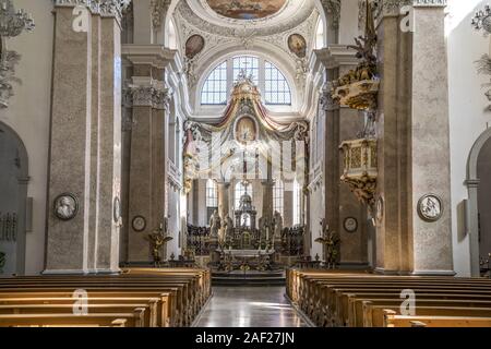 Des Innenraum Benediktinerkloster St. Mang à Füssen im Allgäu, Bayern, Deutschland | Abbaye de Saint Mang'intérieur à Füssen, Allgaeu, Bavaria, Germany | conditions dans le monde entier Banque D'Images