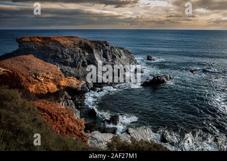 Sonnenuntergang am Mittelmeer Costa Calida in Spanien bei Cabo de Palos. Utilisation dans le monde 26.01.18 | Banque D'Images