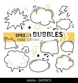 Hand drawn Speech bubbles collection - ensemble d'éléments Illustration de Vecteur